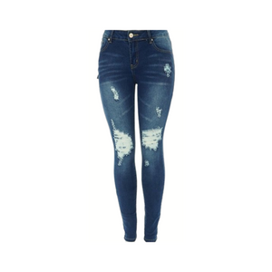 Denim Blue Ripped Up Jeans